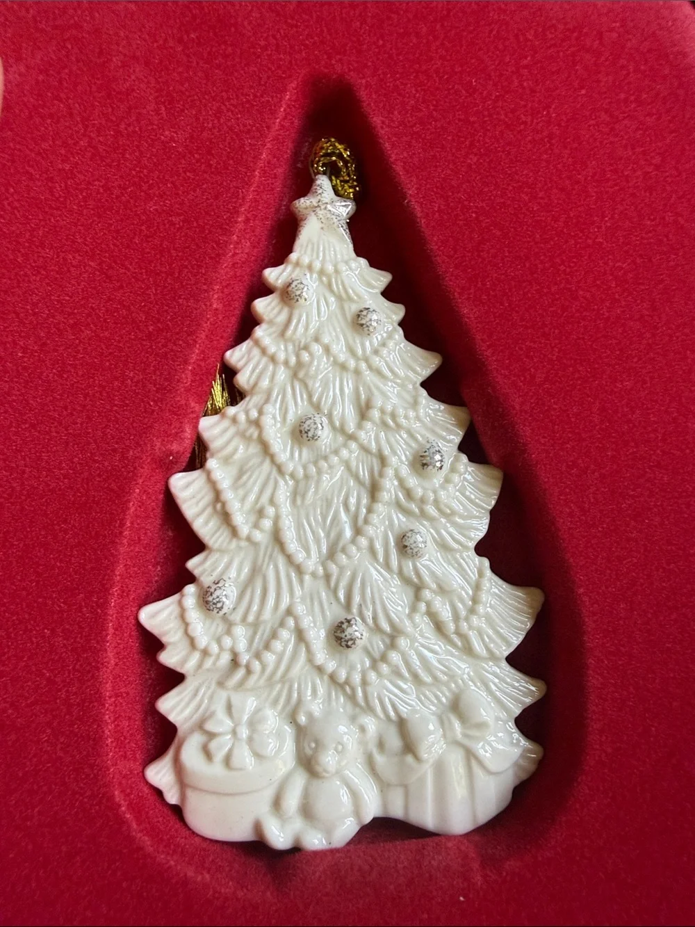 Lenox Porcelain Christmas Tree with Presents Ornament new in box